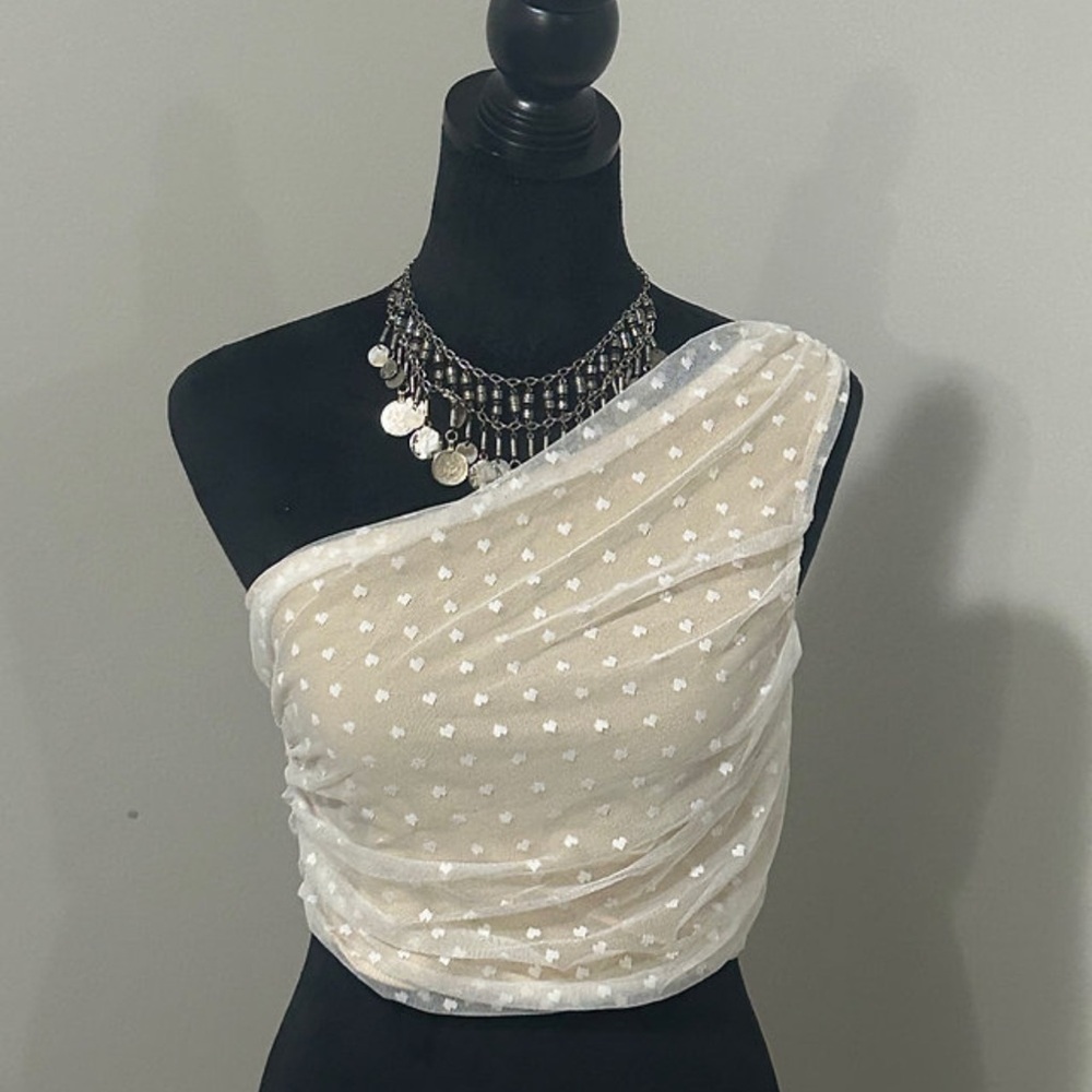 Shoulder Crop Top (Necklace Not Included)